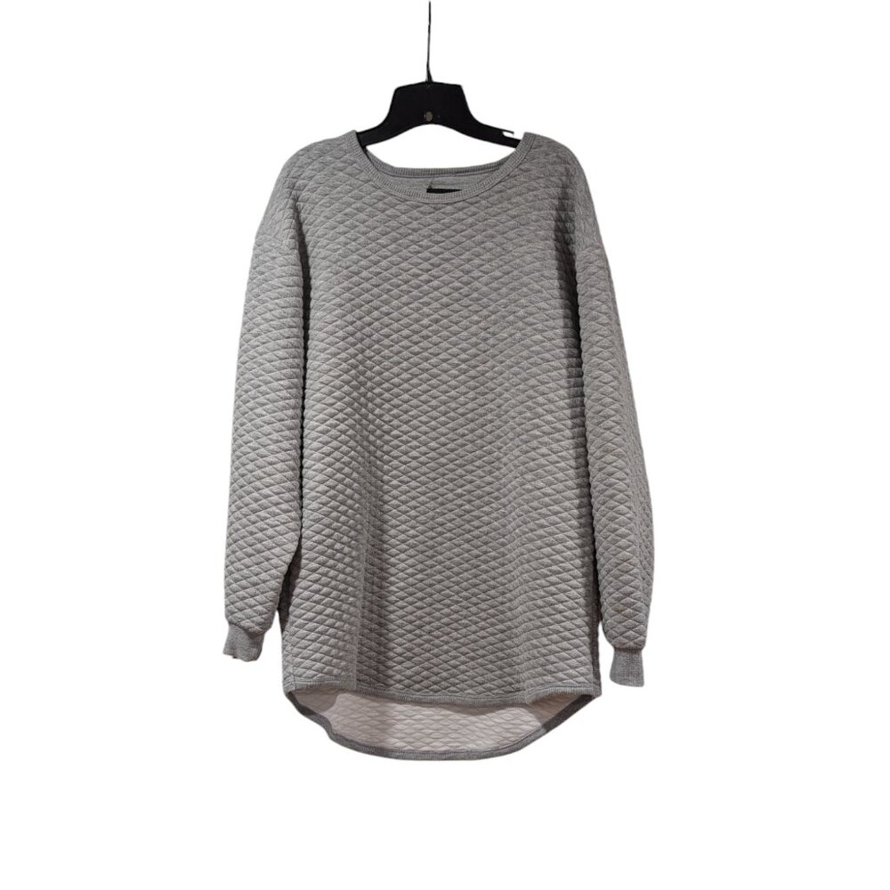 Decibel Gray Men's Long Sleeve Pleated Crew Neck Sweater Sz XXL